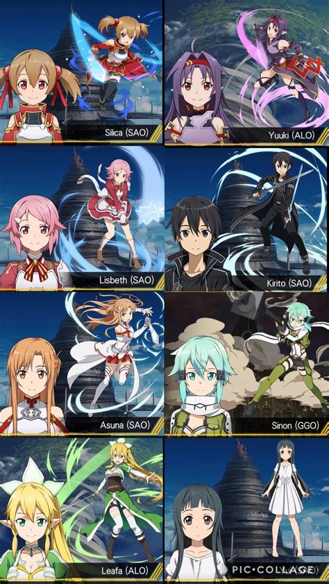 sword art characters|sword art online character ages.